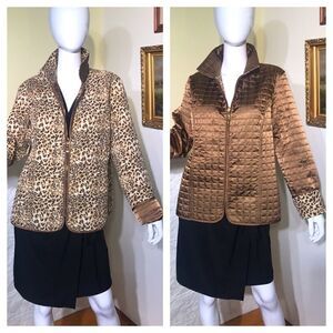Reversible Quilted Animal Print & Bronze Jacket